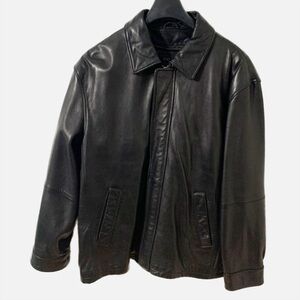 Jos. A. Bank Signature Collection Full  Front Zip Pointed Collar Leather Jacket